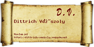 Dittrich Vászoly névjegykártya